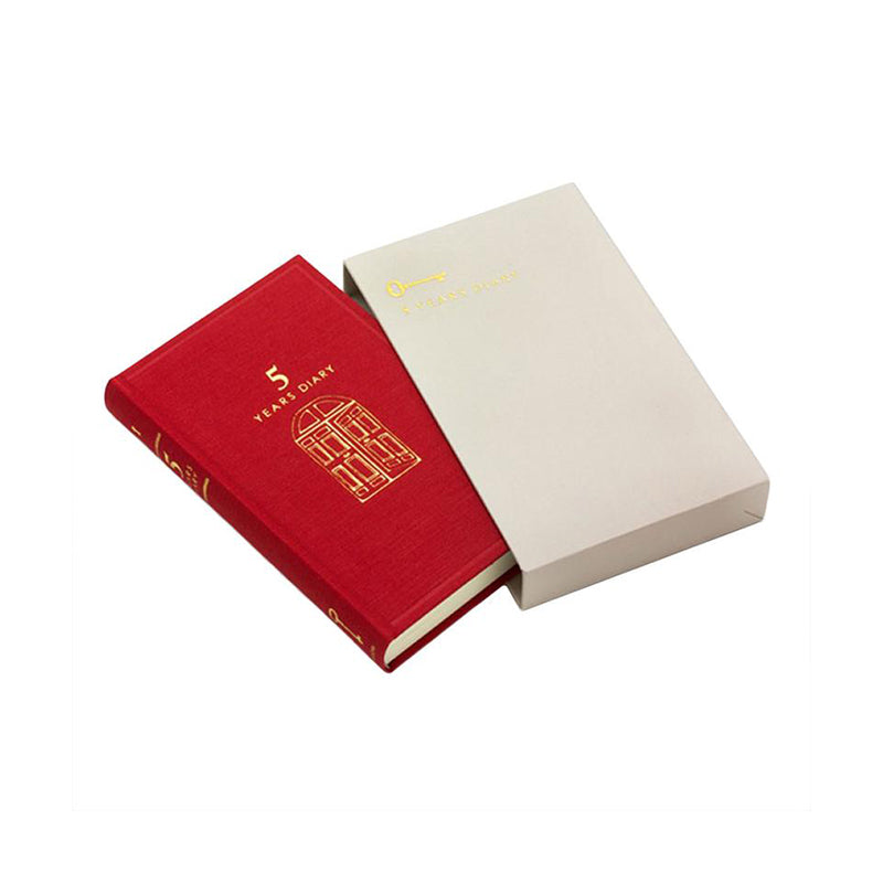 MIDORI Diary 5 Years Gate Red