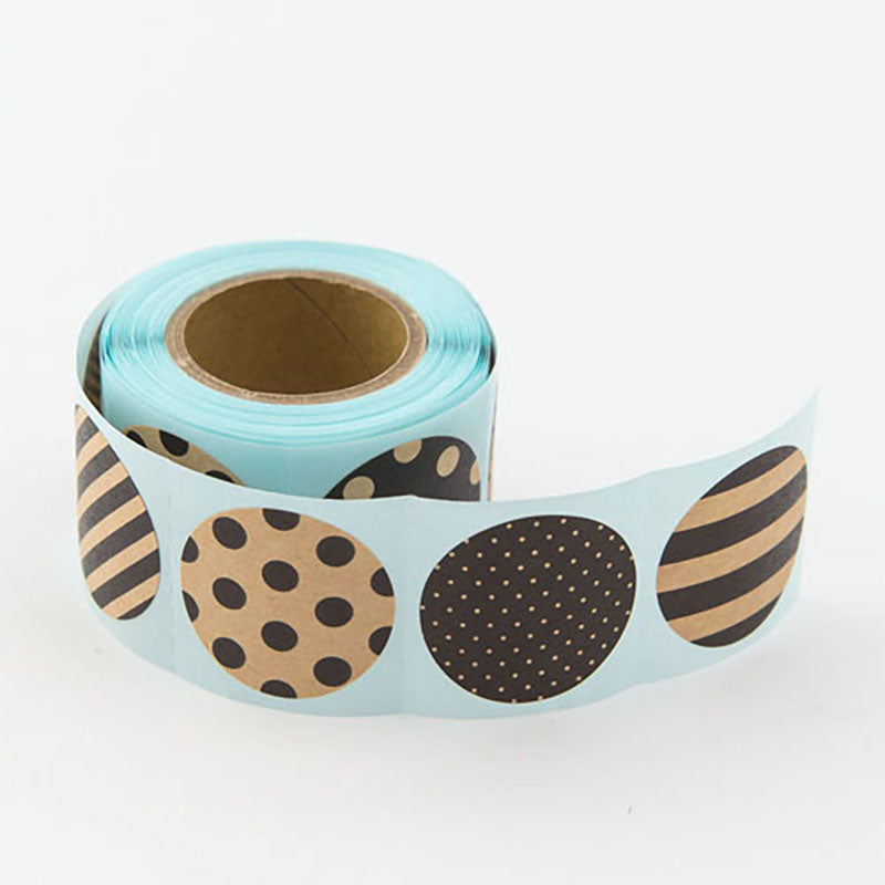CHOTTO Roll Sticker Circle Kraft Black