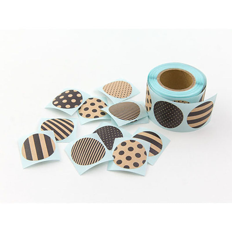 CHOTTO Roll Sticker Circle Kraft Black