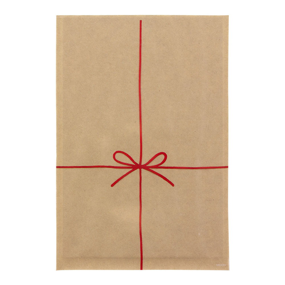 CHOTTO Clear Faced Bag M Front Prints-Ribbon Red