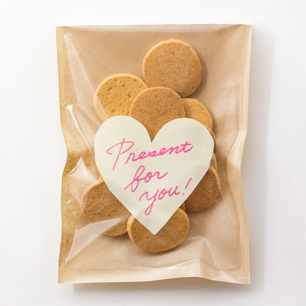 CHOTTO Clear Faced Bag M Front Prints-Hearts White