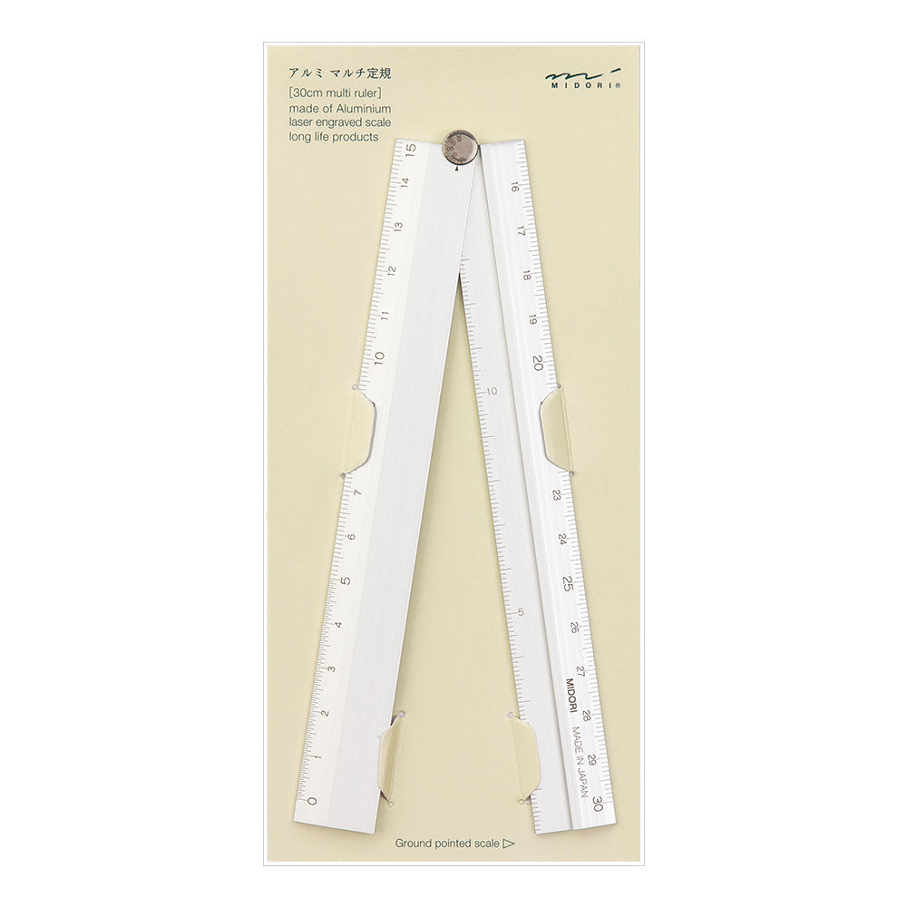 MIDORI Aluminium Multiple Ruler Silver
