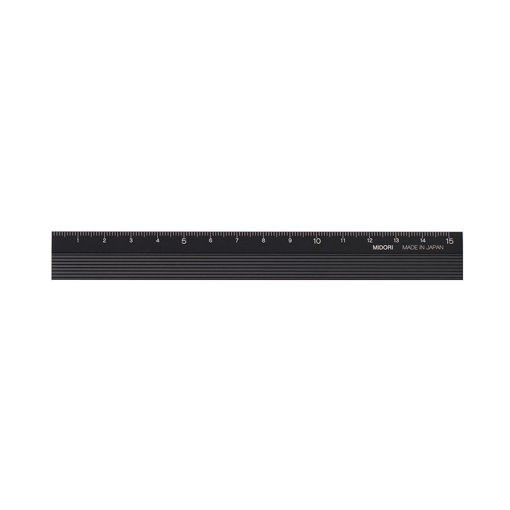 MIDORI Aluminium Ruler Black
