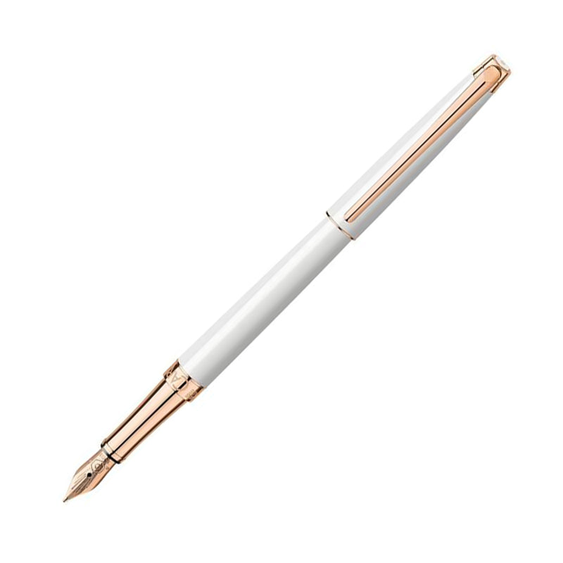 CARAN D'ACHE Leman Allure White Rose Gold Fountain Pen-F Default Title