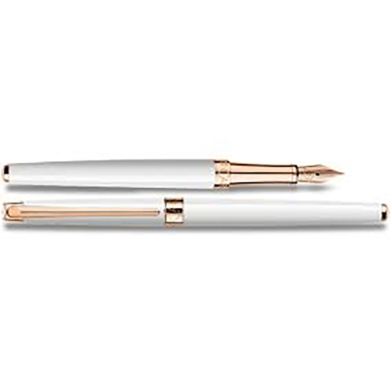 CARAN D'ACHE Leman Allure White Rose Gold Fountain Pen-F Default Title