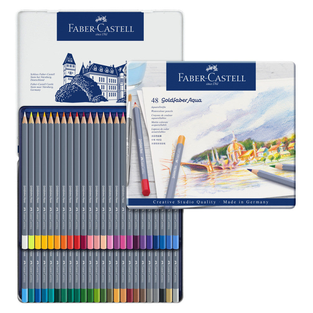 FABER-CASTELL Goldfaber Aqua Watercolour Pencils Tin of 48pcs