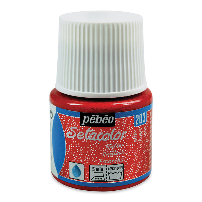 PEBEO Setacolor Light Glitter 45ml Ruby