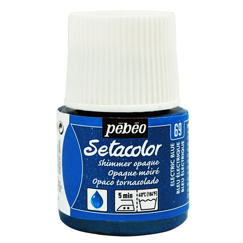 PEBEO Setacolor Opaque 45ml Shimmer Electric Blue