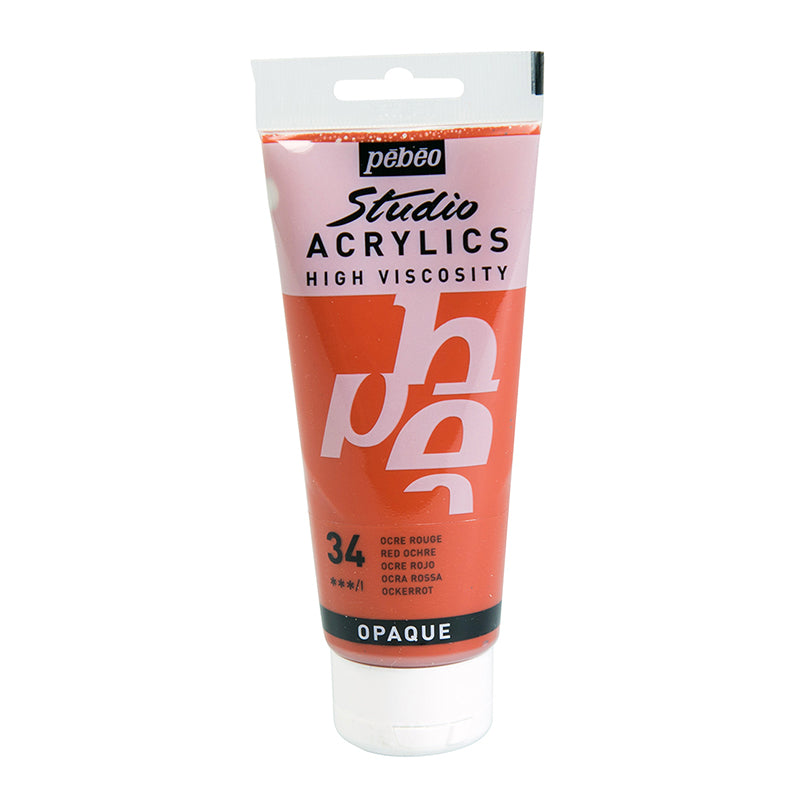 PEBEO Studio Acrylics High Viscosity 100ml Red Ochre