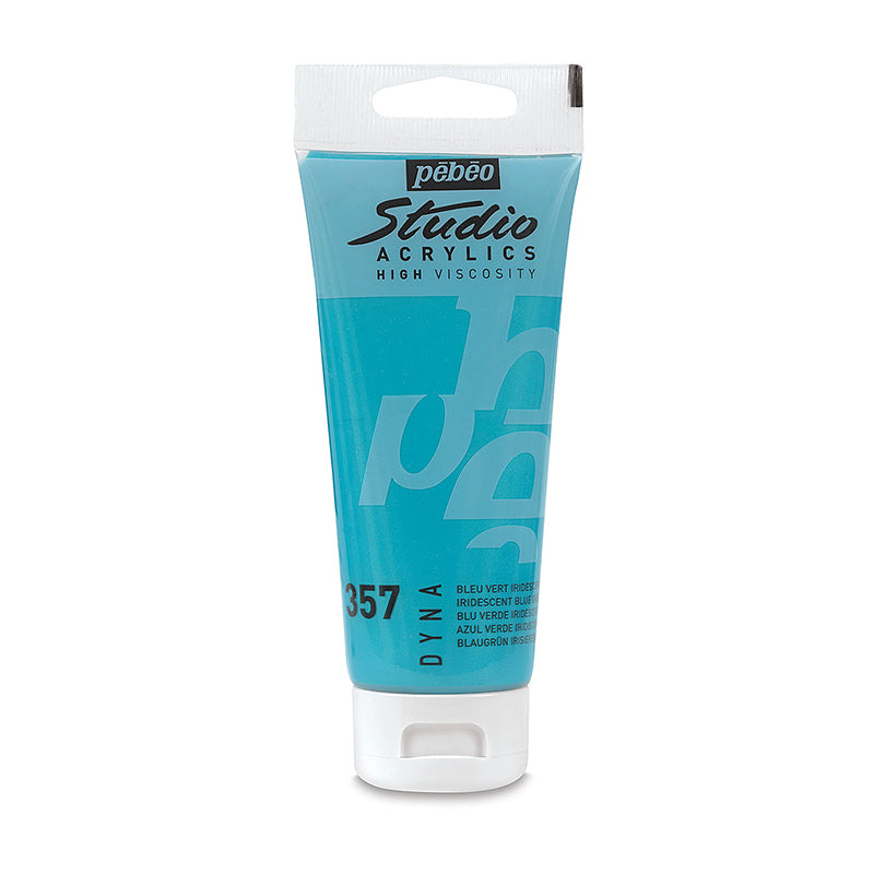 PEBEO Studio Acrylics High Viscosity 100ml Dyna Iridescent Blue-Green