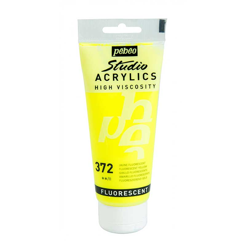 PEBEO Studio Acrylics High Viscosity 100ml Fluorescent Yellow