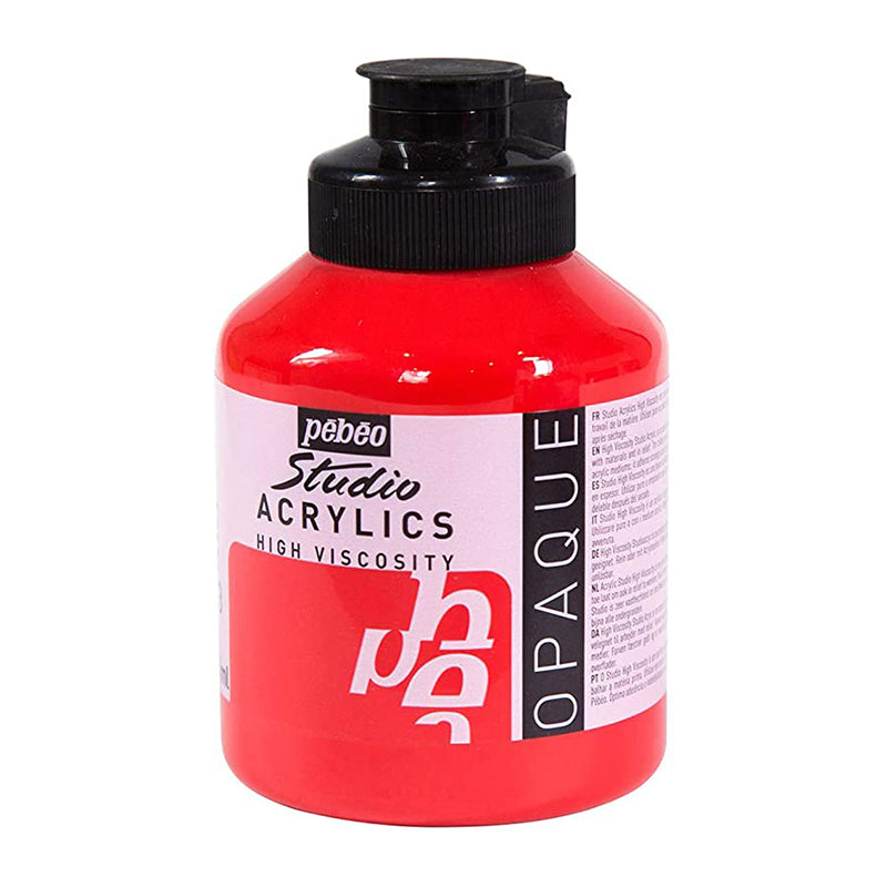 PEBEO Studio Acrylics High Viscosity 500ml Cadmium Red Hue