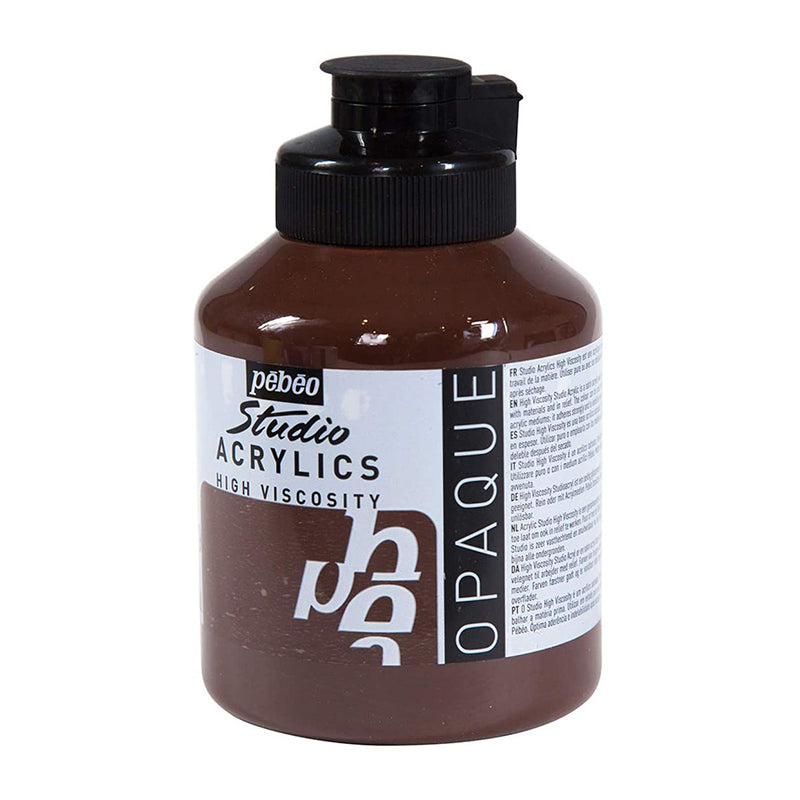 PEBEO Studio Acrylics High Viscosity 500ml Burnt Umber