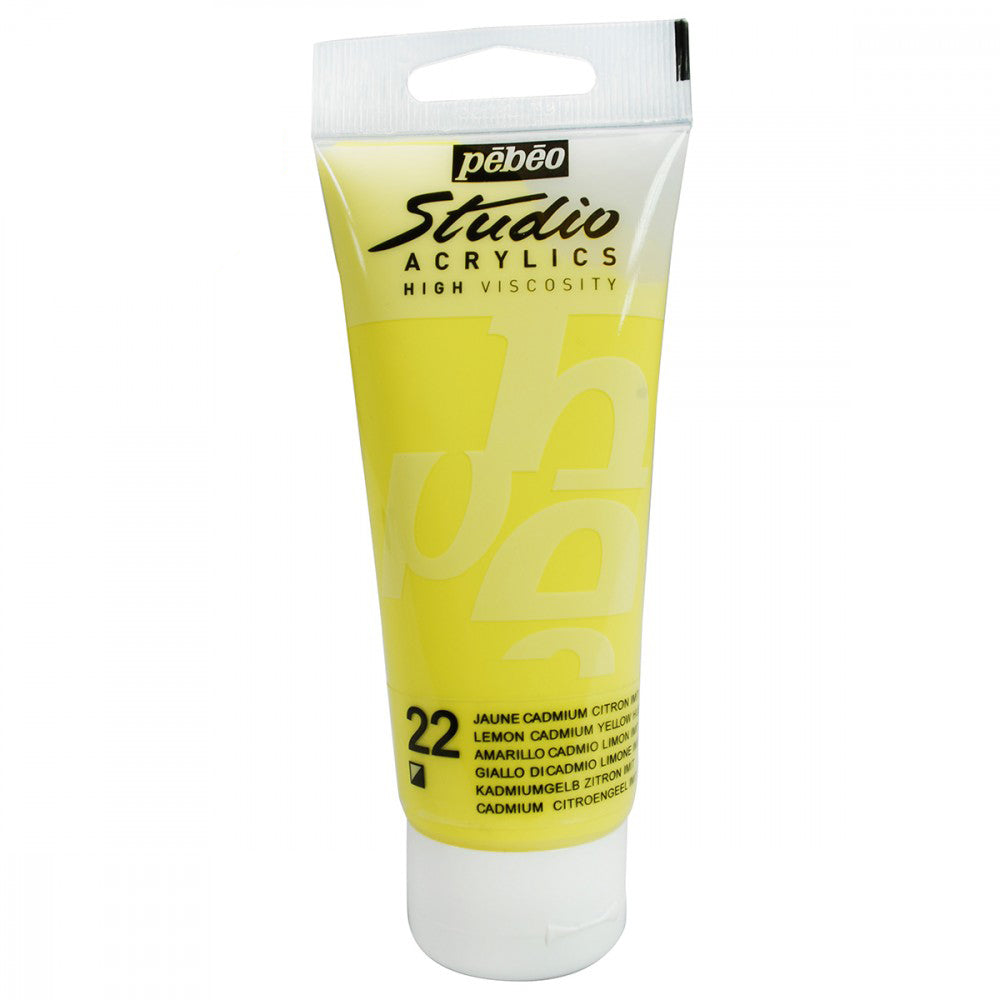 PEBEO Studio Acrylics High Viscosity 100ml Lemon Cadmium Yellow