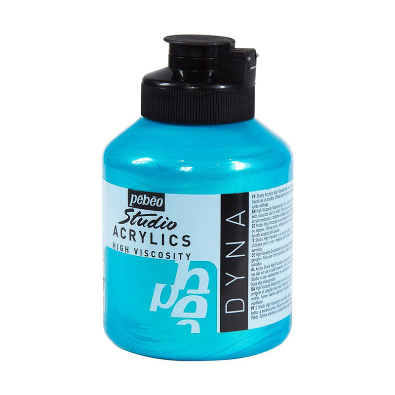 PEBEO Studio Acrylics High Viscosity 500ml DYNA Iridescent Blue Green