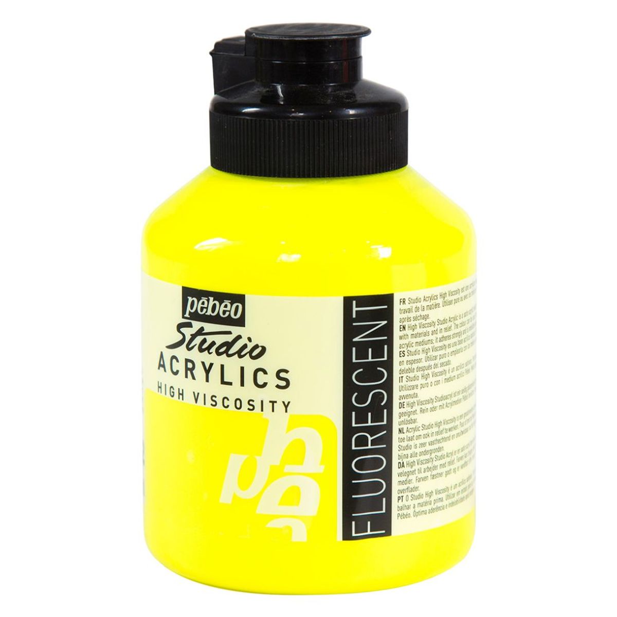 PEBEO Studio Acrylics High Viscosity 500ml Fluorescent Yellow