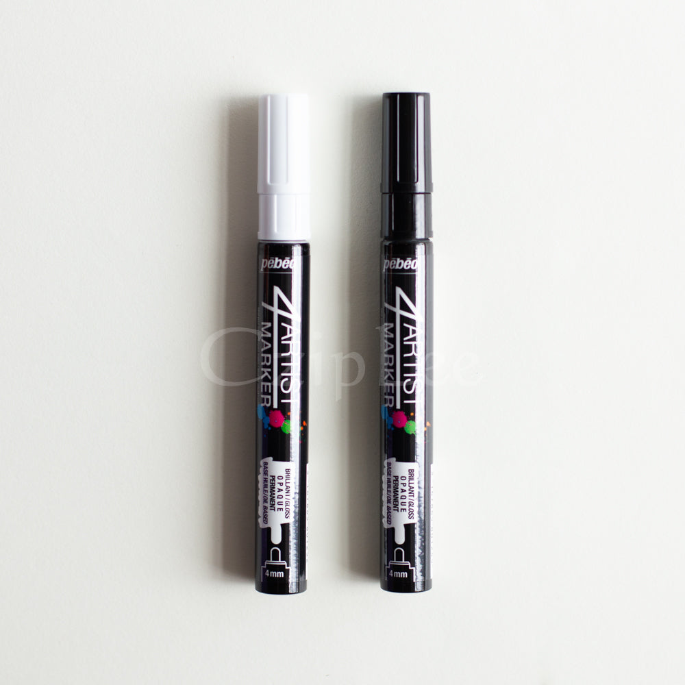 PEBEO 4Artist Marker Duo Set of 2 4mm White&Black