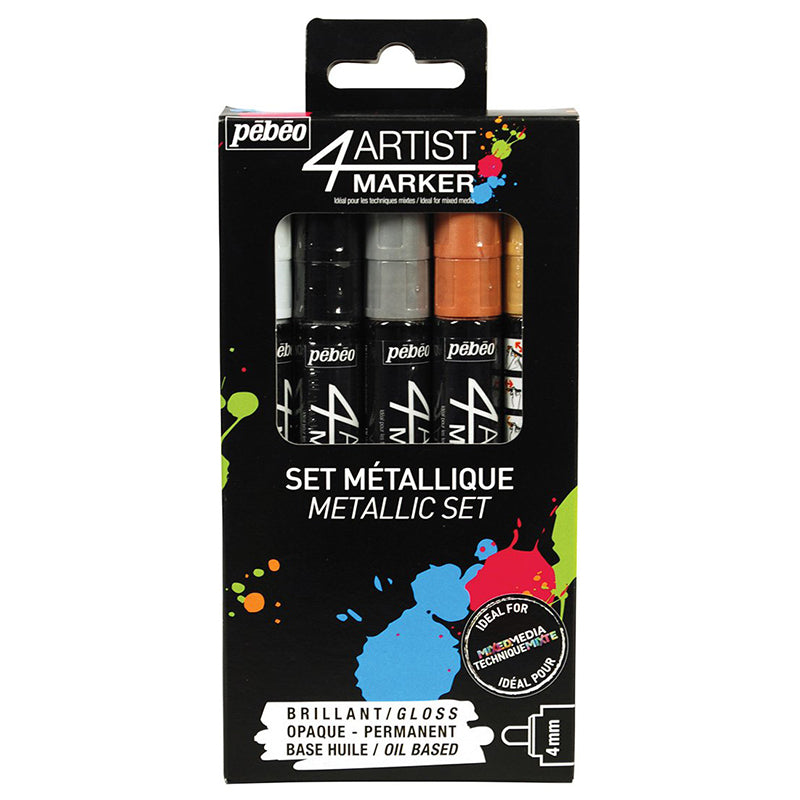 PEBEO 4Artist Marker 4mm Metallic Set of 5