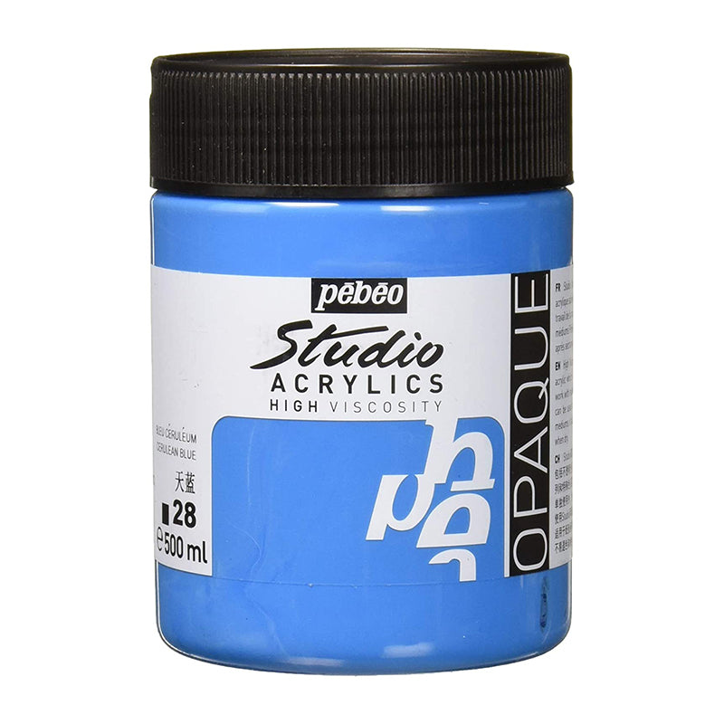 PEBEO Studio Acrylics High Viscosity 500ml Cerulean Blue