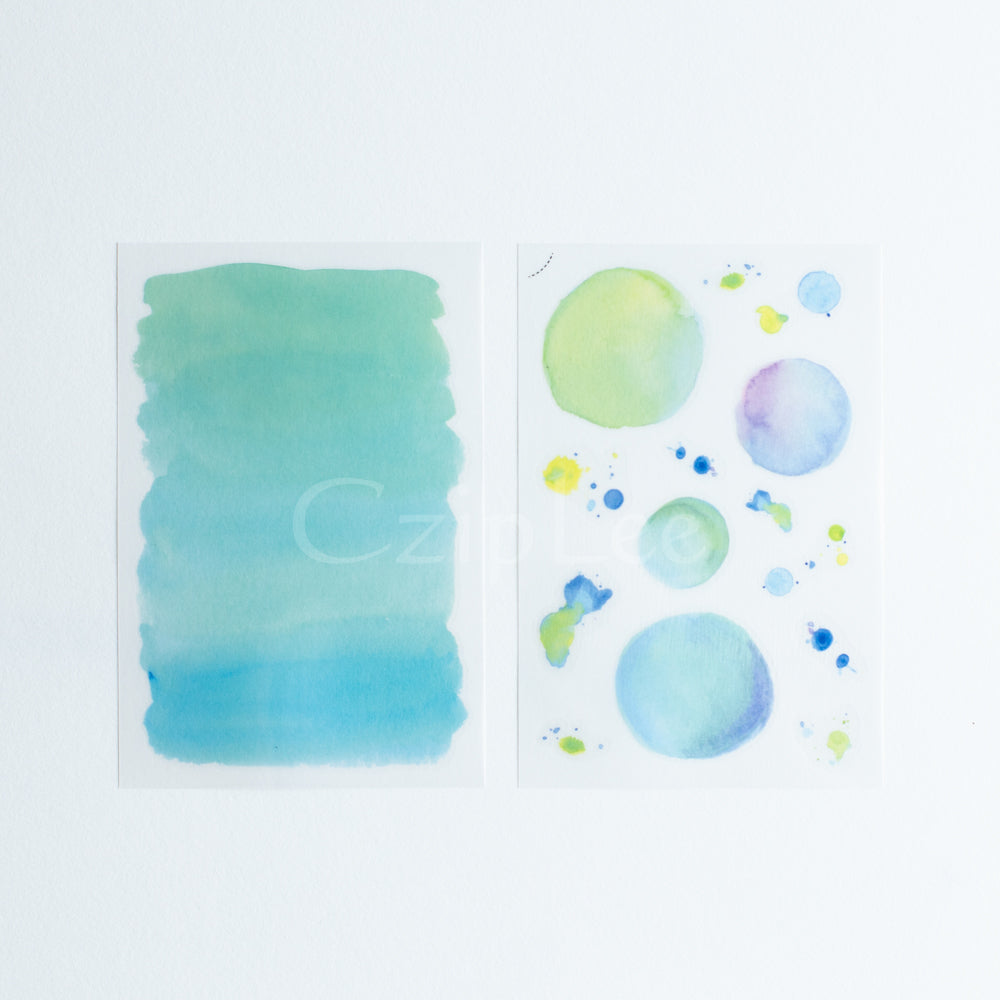 MU Print-On Sticker 2s 008-Lake Blue Bubble