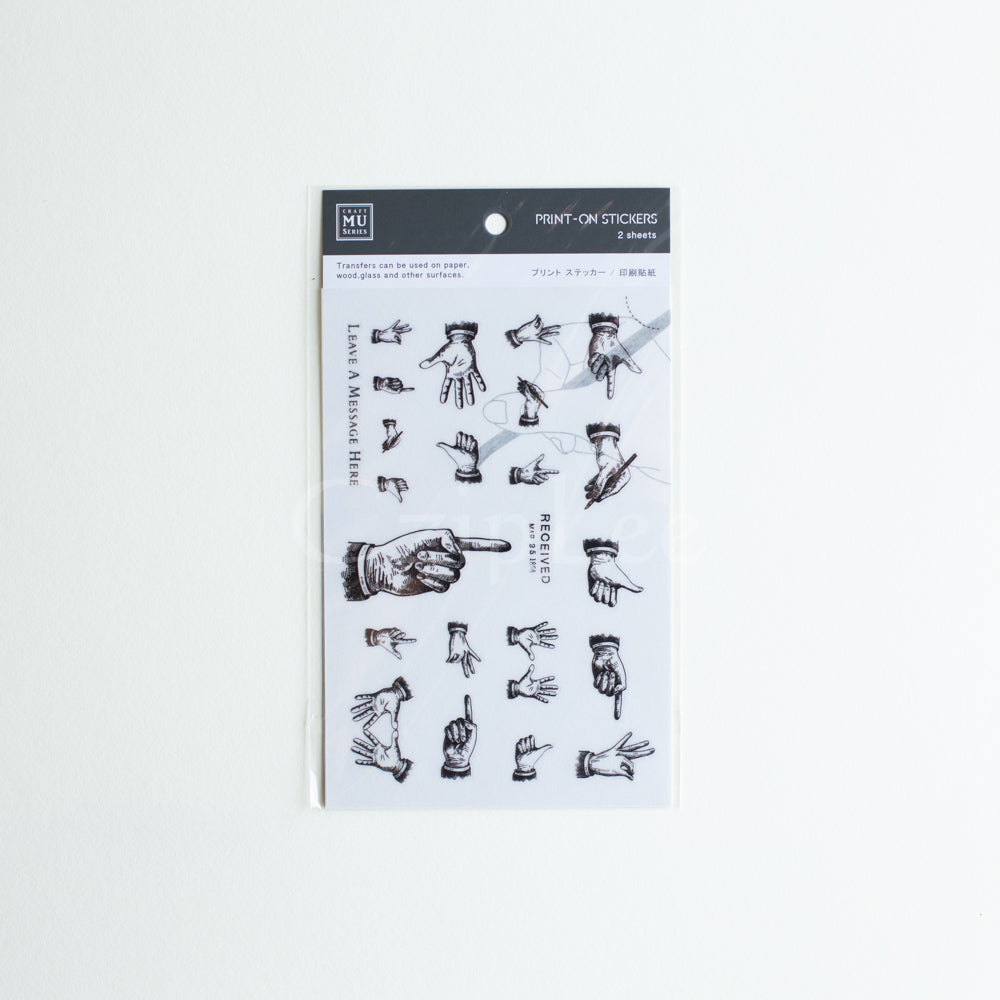 MU Print-On Sticker 2s 018-Black&White