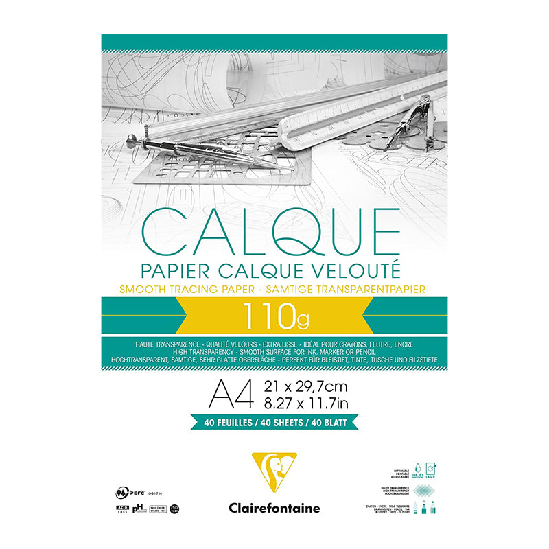 CLAIREFONTAINE Tracing Paper Pad A4 110g 40s Default Title