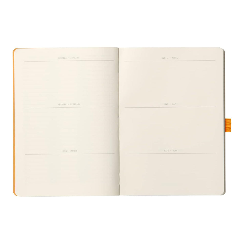 RHODIArama Goalbook A5 Ivory Dot Soft-Tangerine