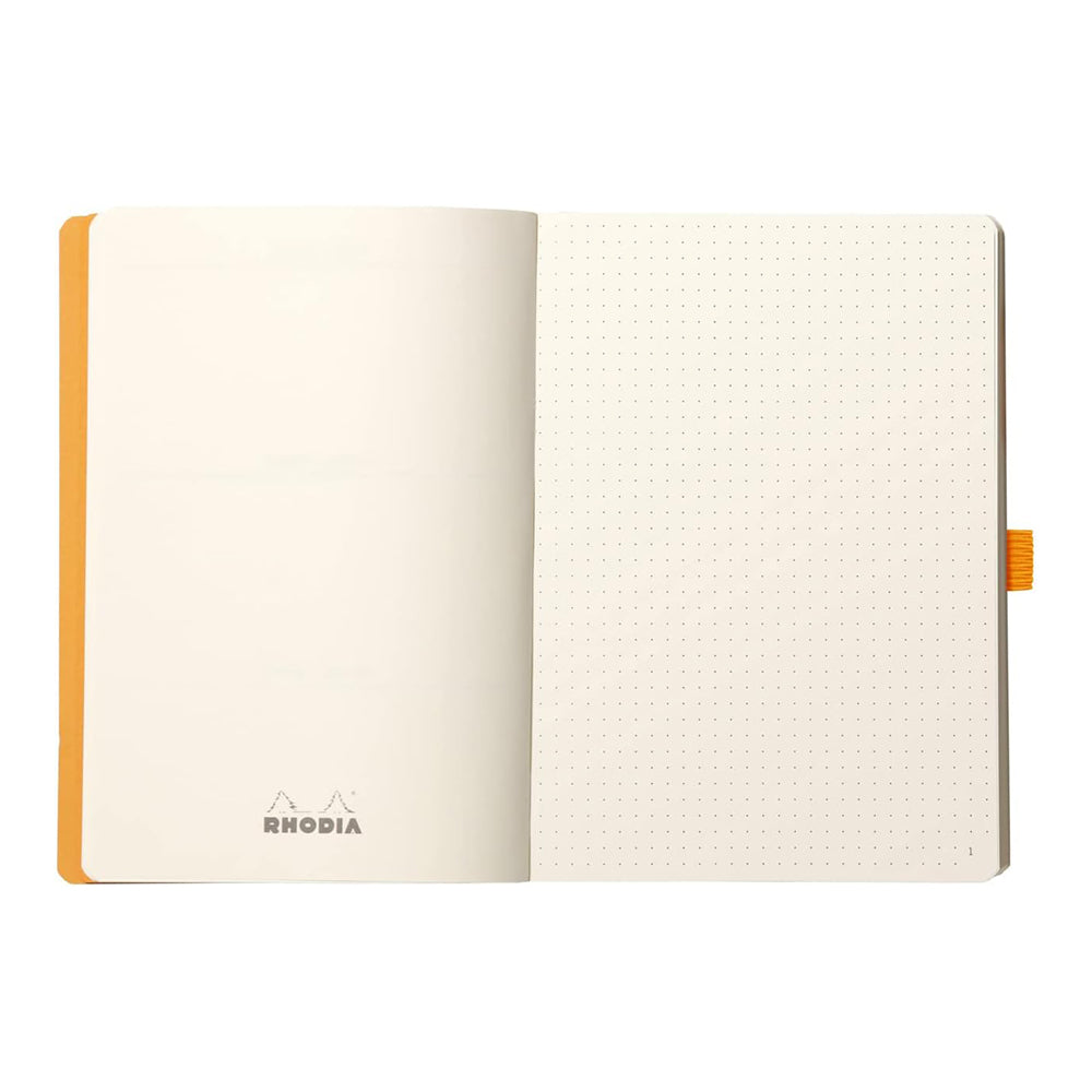 RHODIArama Goalbook A5 Ivory Dot Soft-Tangerine