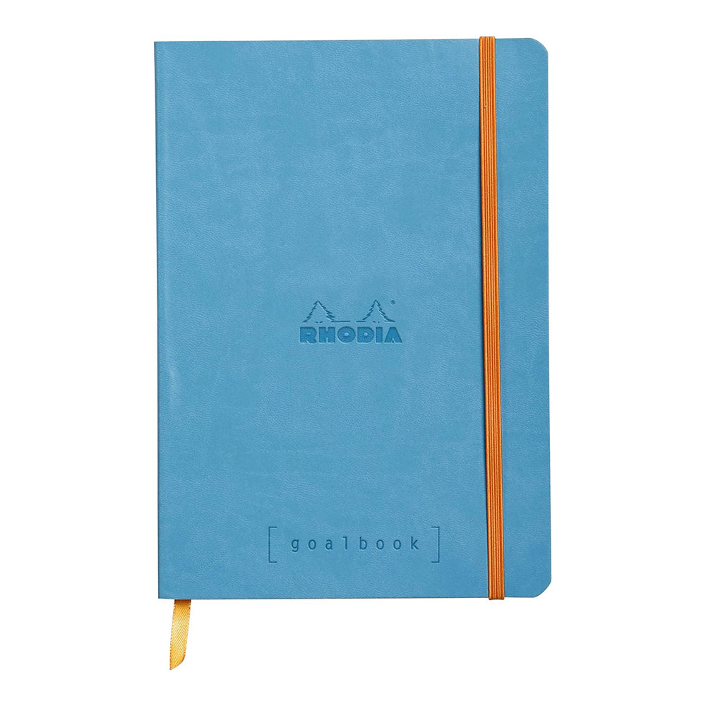 RHODIArama Goalbook A5 Ivory Dot Soft-Turquoise Blue