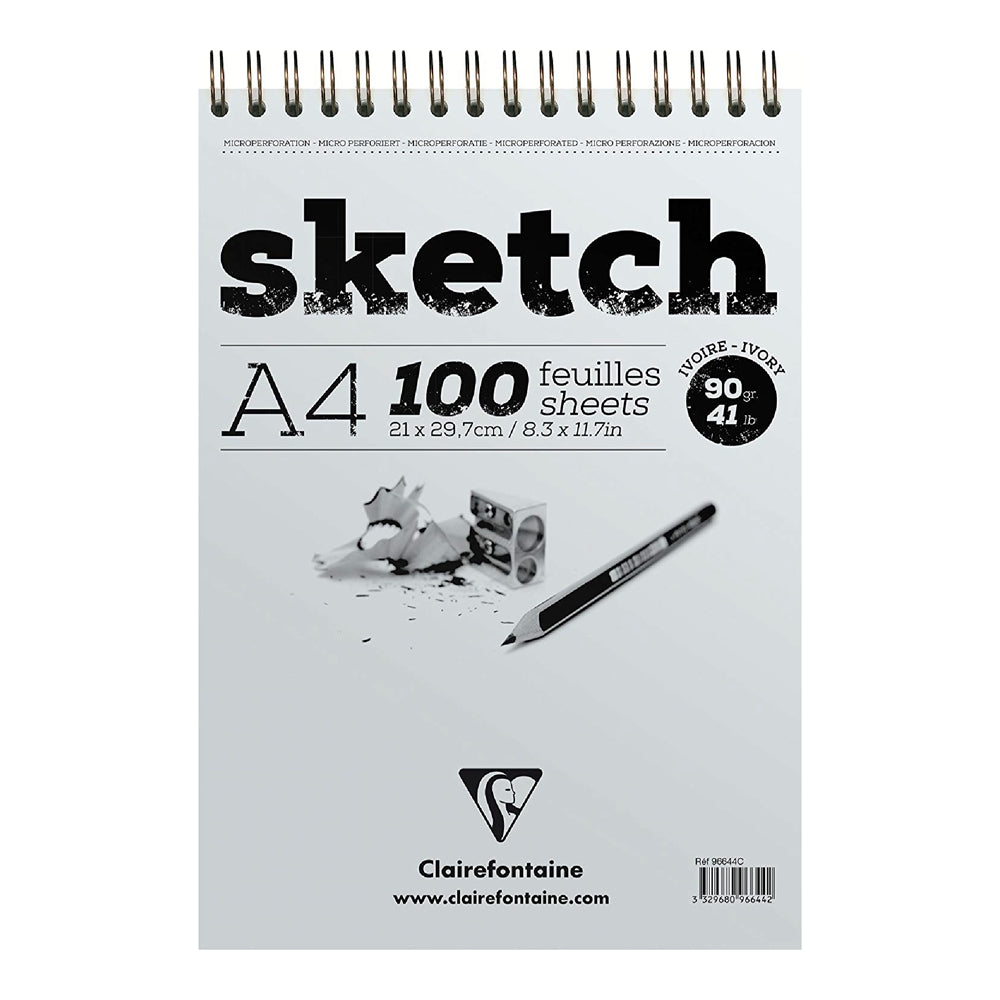 CLAIREFONTAINE Sketch Wirebound A4 90g 100s Ivory Default Title