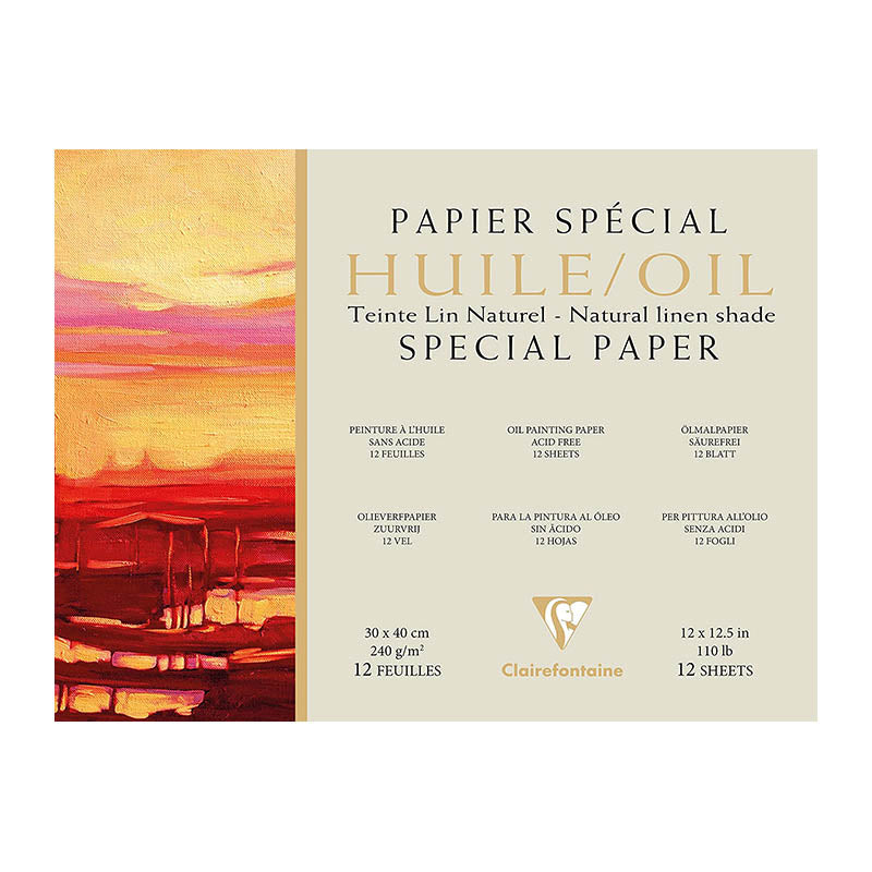 CLAIREFONTAINE Linen Shade Oil Paper Pad 30x40cm 240g 12s Default Title