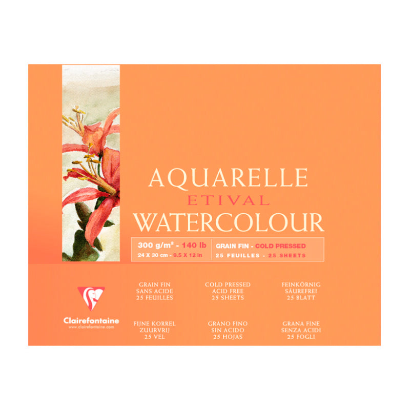 CLAIREFONTAINE Etival 4 Sides Cold Pressed 300g 24x30cm 25s Default Title