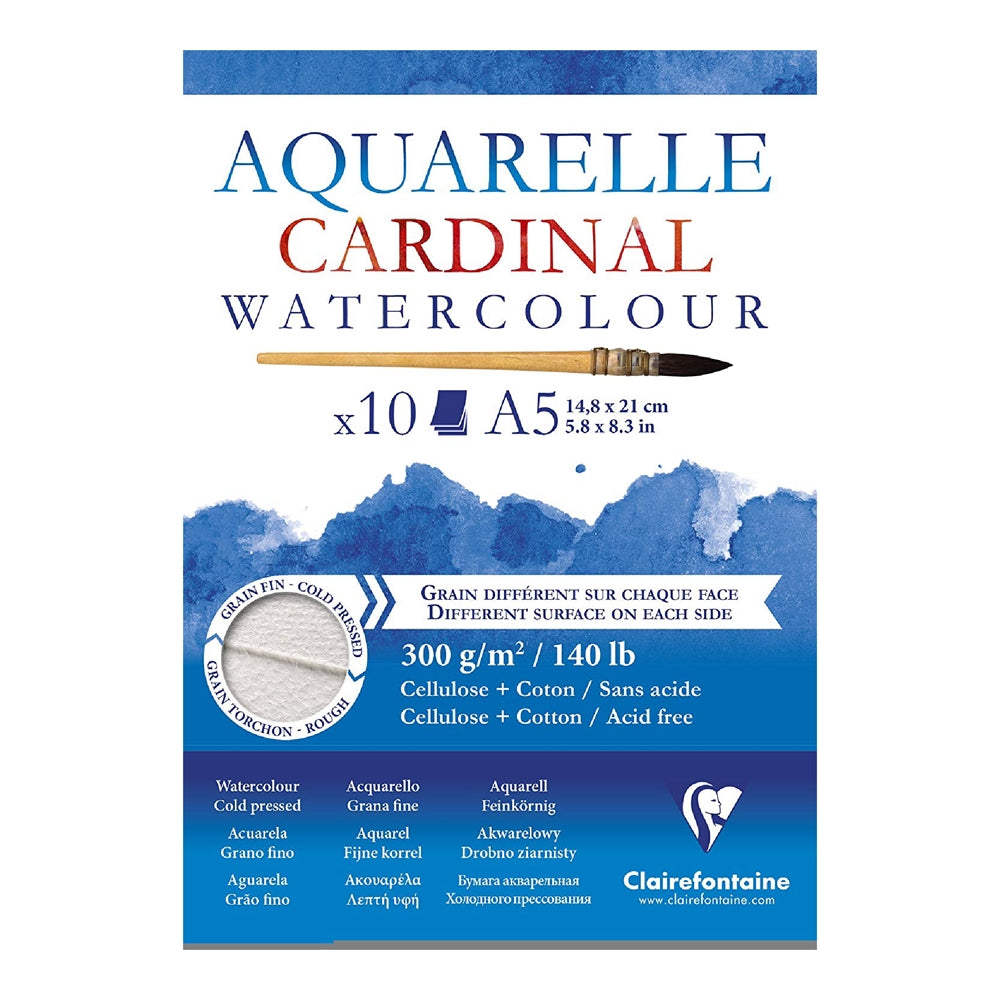 CLAIREFONTAINE Cardinal Pad 2 Grains:Rough+Cold 300g A5 10s Default Title