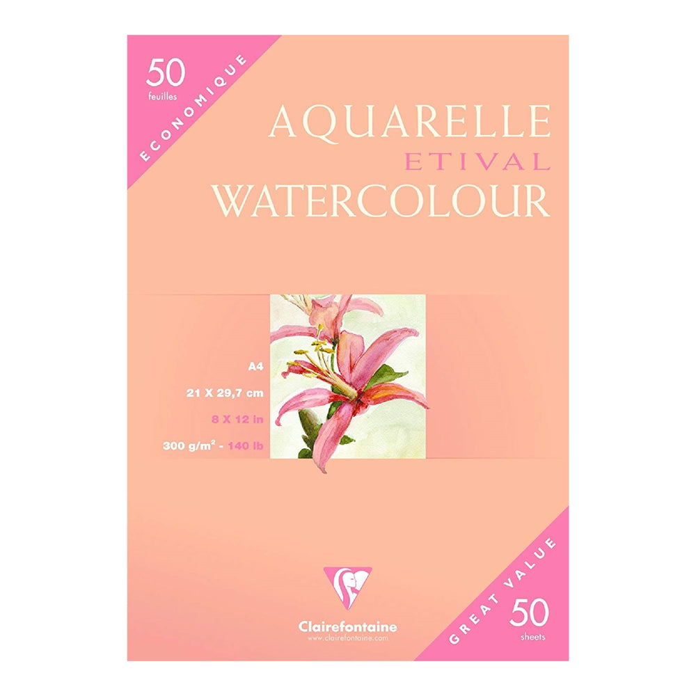 CLAIREFONTAINE Etival Maxi Pack Cold Pressed 300g A4 50s Default Title