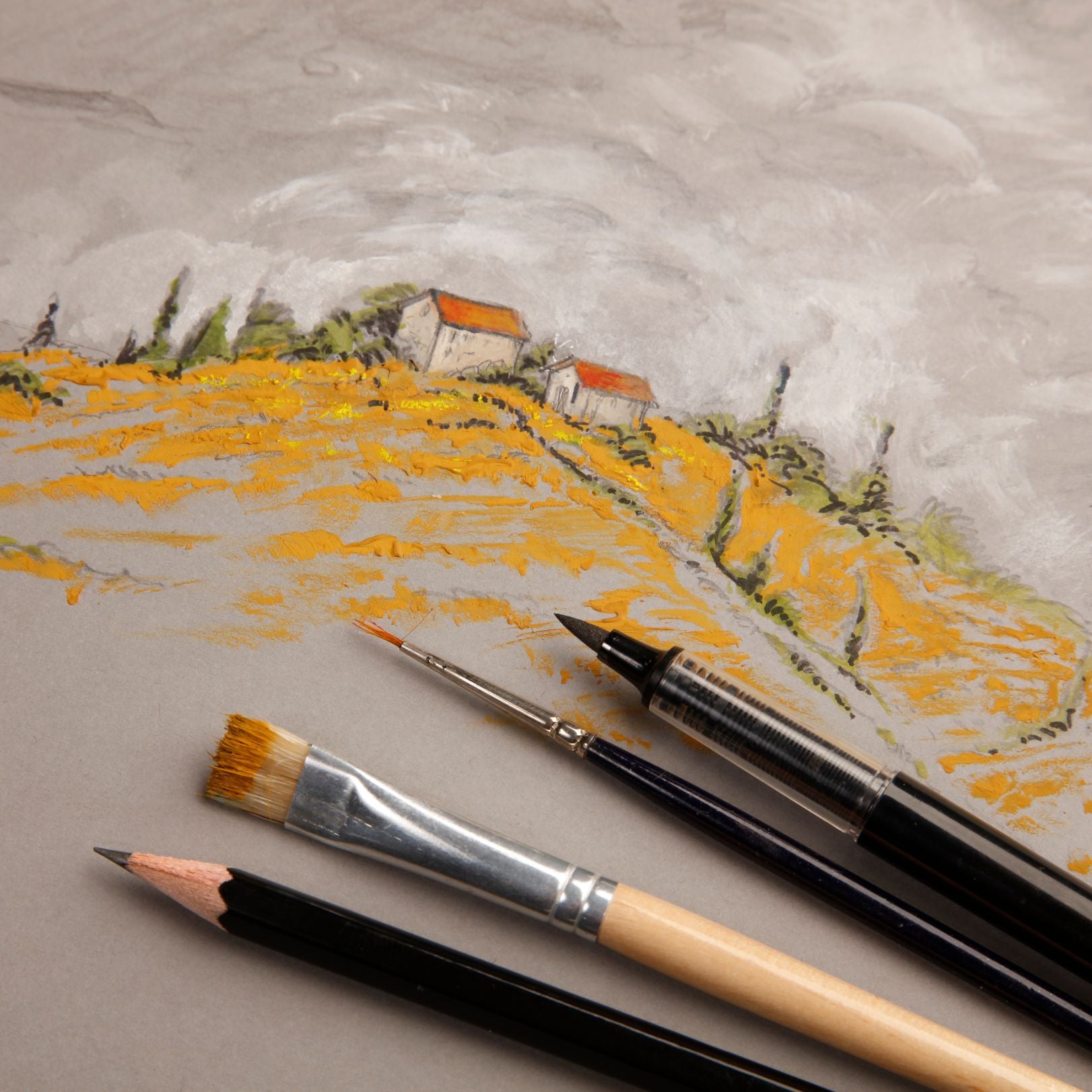 CLAIREFONTAINE Paint ON Pad A3 250g Grey 30s