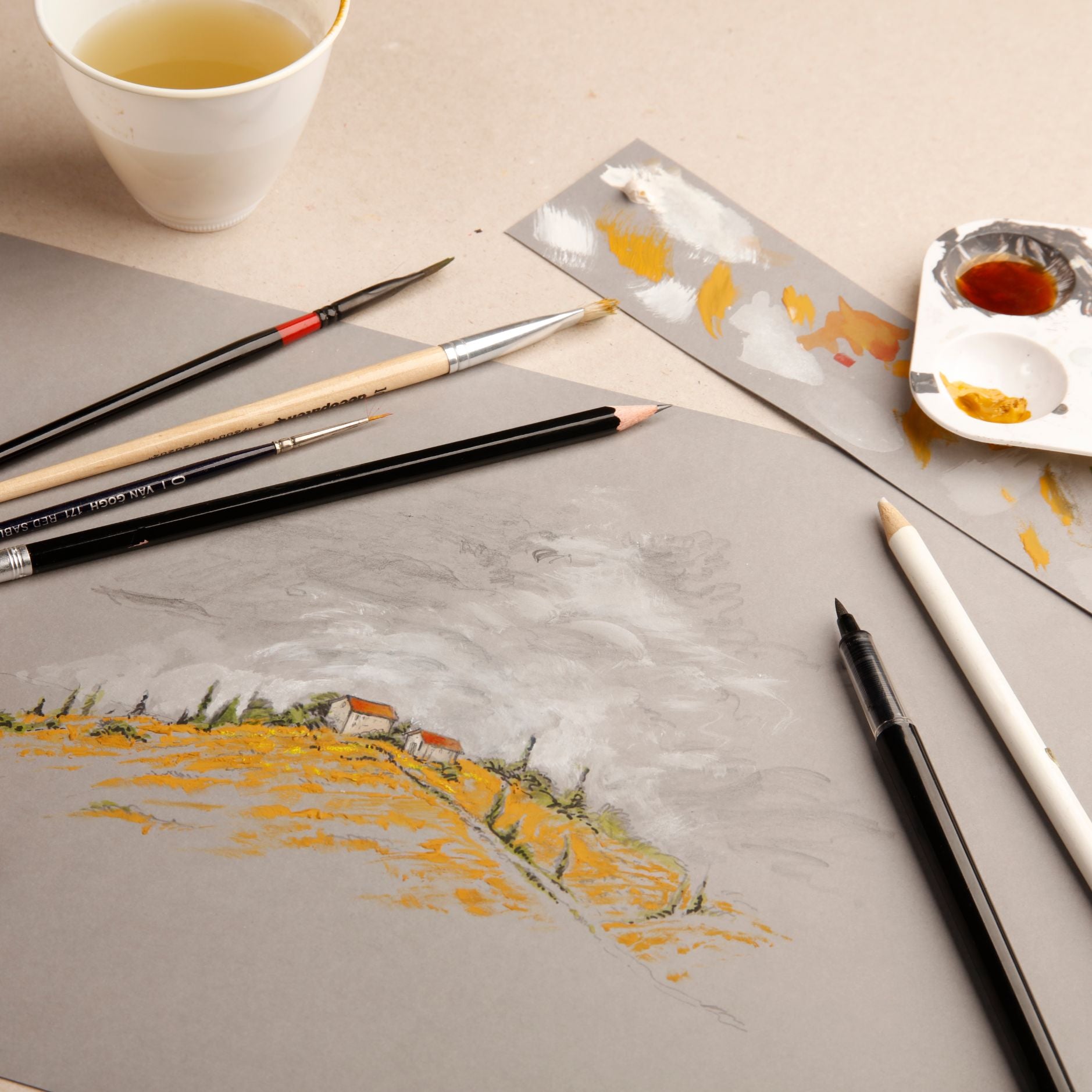 CLAIREFONTAINE Paint ON Pad A3 250g Grey 30s