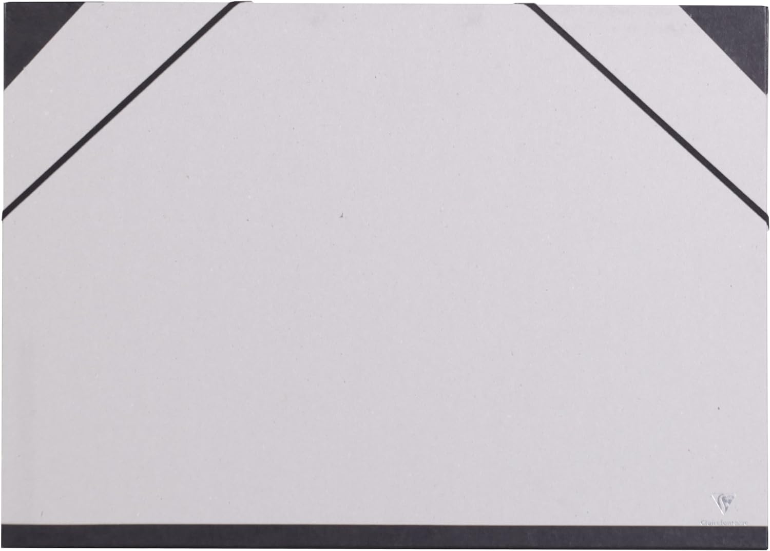 CLAIREFONTAINE Grey Art Folders w/Elastics 37x52cm