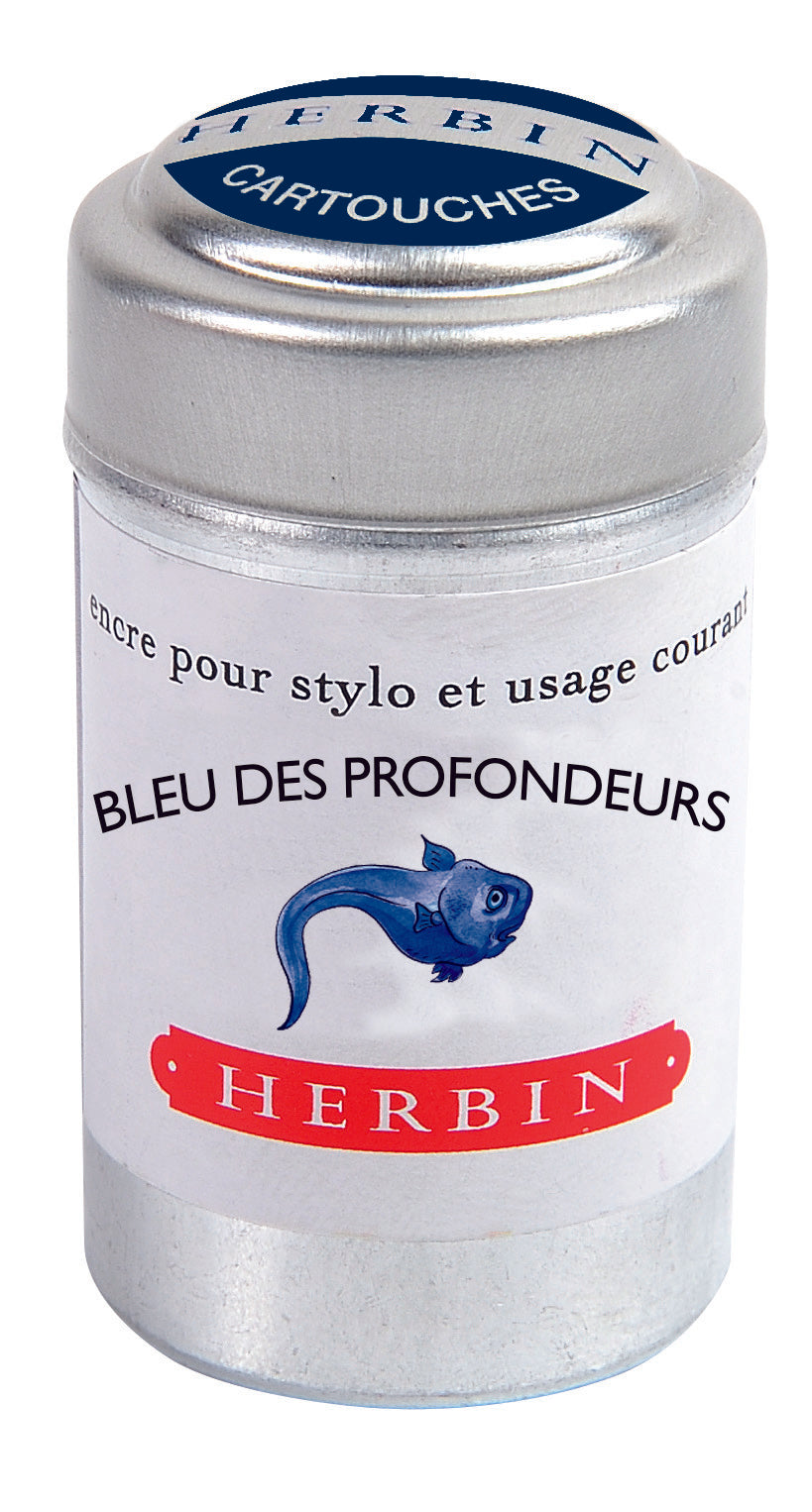 J.HERBIN La Perles des Encres Ink Cartridges 6s Bleu des Profondeu Default Title