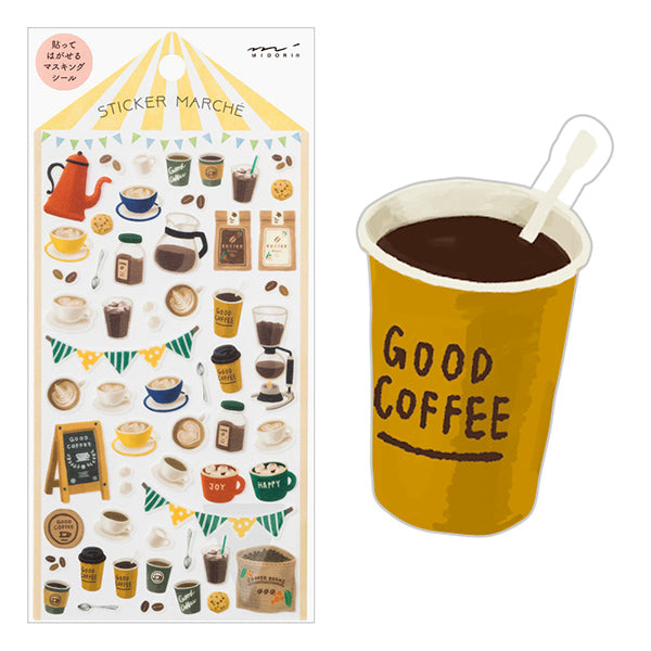 MIDORI Sticker Marché 2374 Coffee