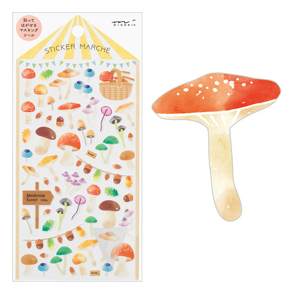 MIDORI Sticker Marché 2366 Mushroom