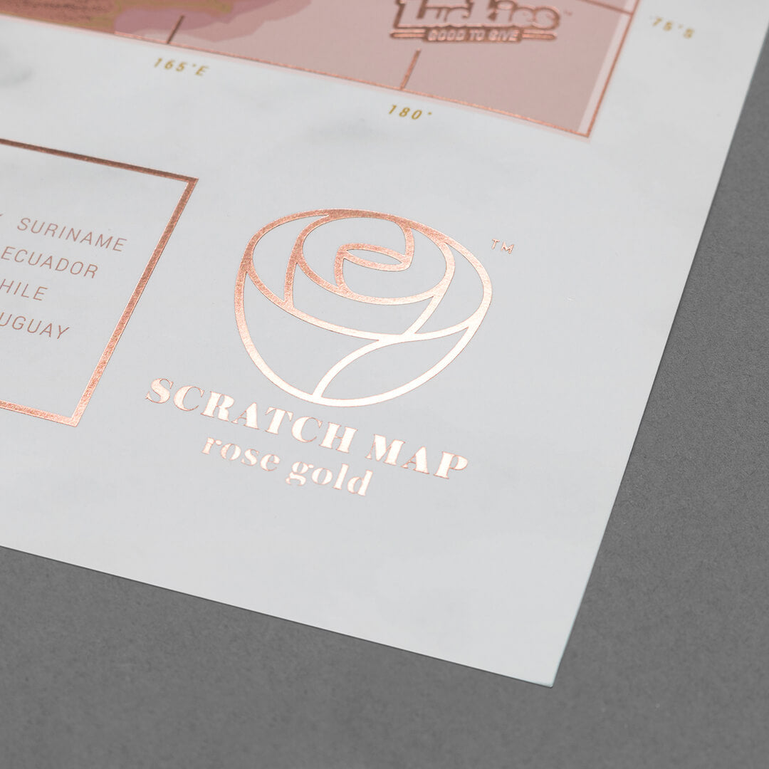 SCRATCH MAP Rose Gold Edition 59.4x82.5x0.2cm