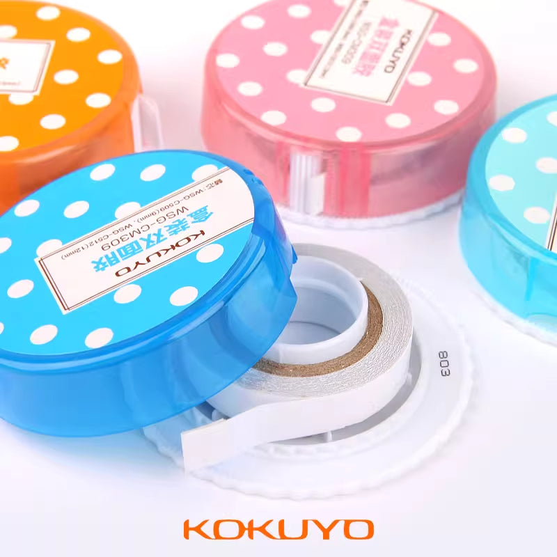KOKUYO Glue Tape 9mmx5M Polka Dot-Pink