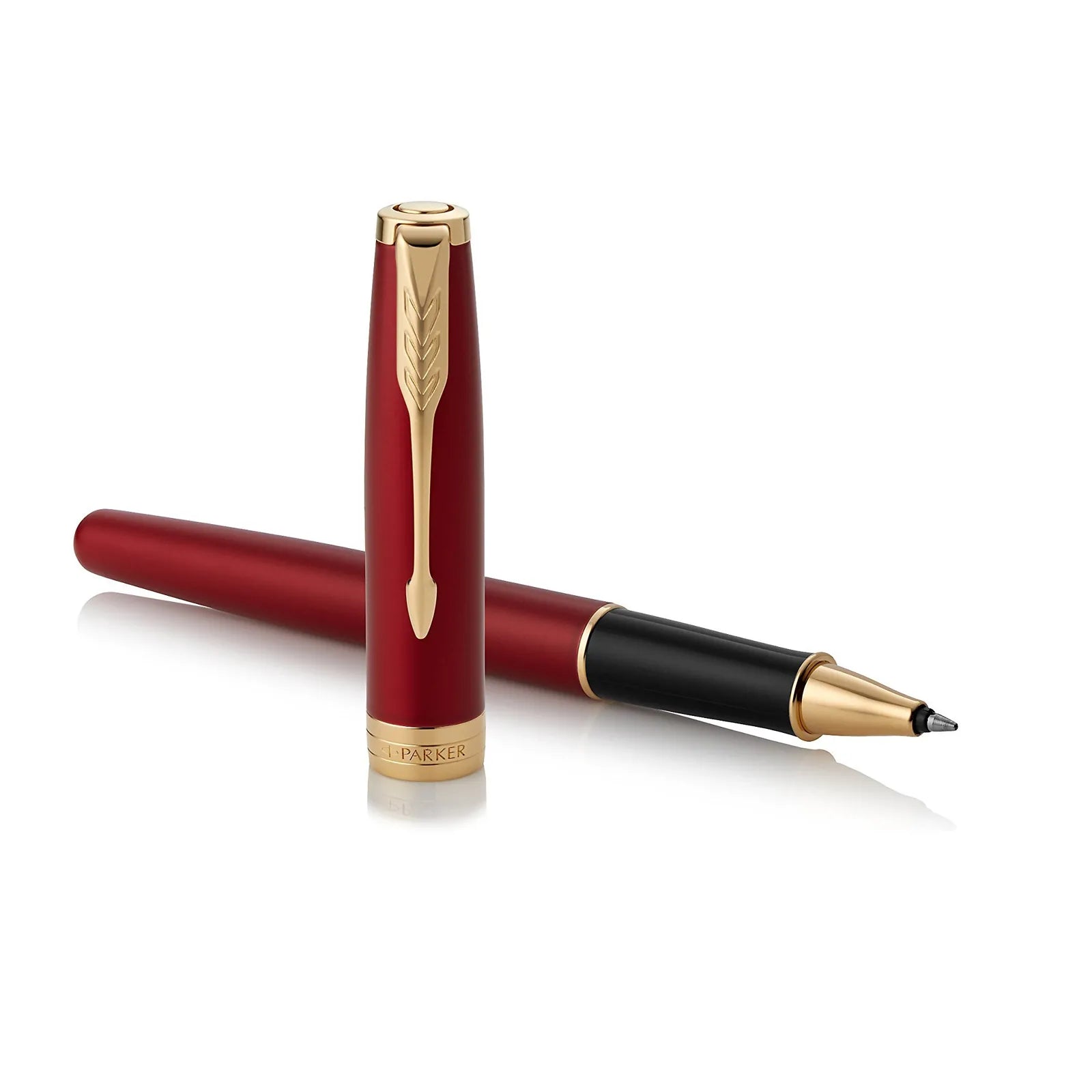 PARKER Sonnet Shiny Red Laquer with Gold Trim Roller Ball