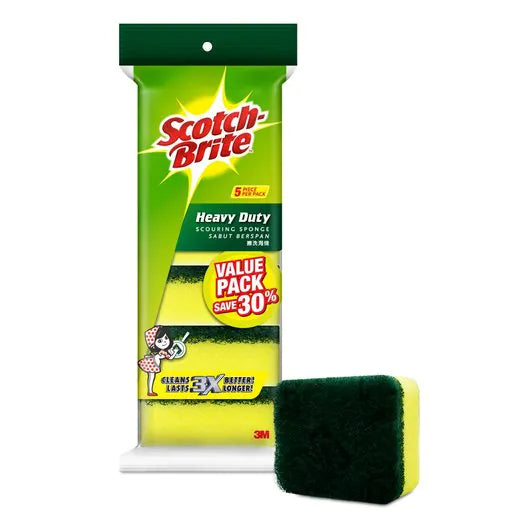 3M Scotch-Brite 21-5 Scouring Sponge Value Pack 5s