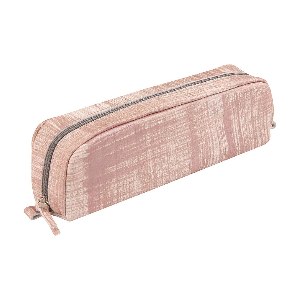 CLAIREFONTAINE LEATHER Pencil Case Rectangular Brushed Salmon Default Title