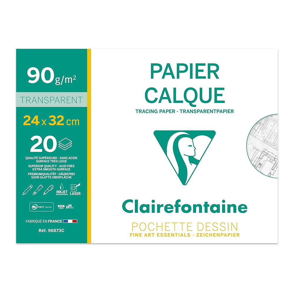 CLAIREFONTAINE Superior Tracing Paper 90/95g 24x32cm 10 sheets