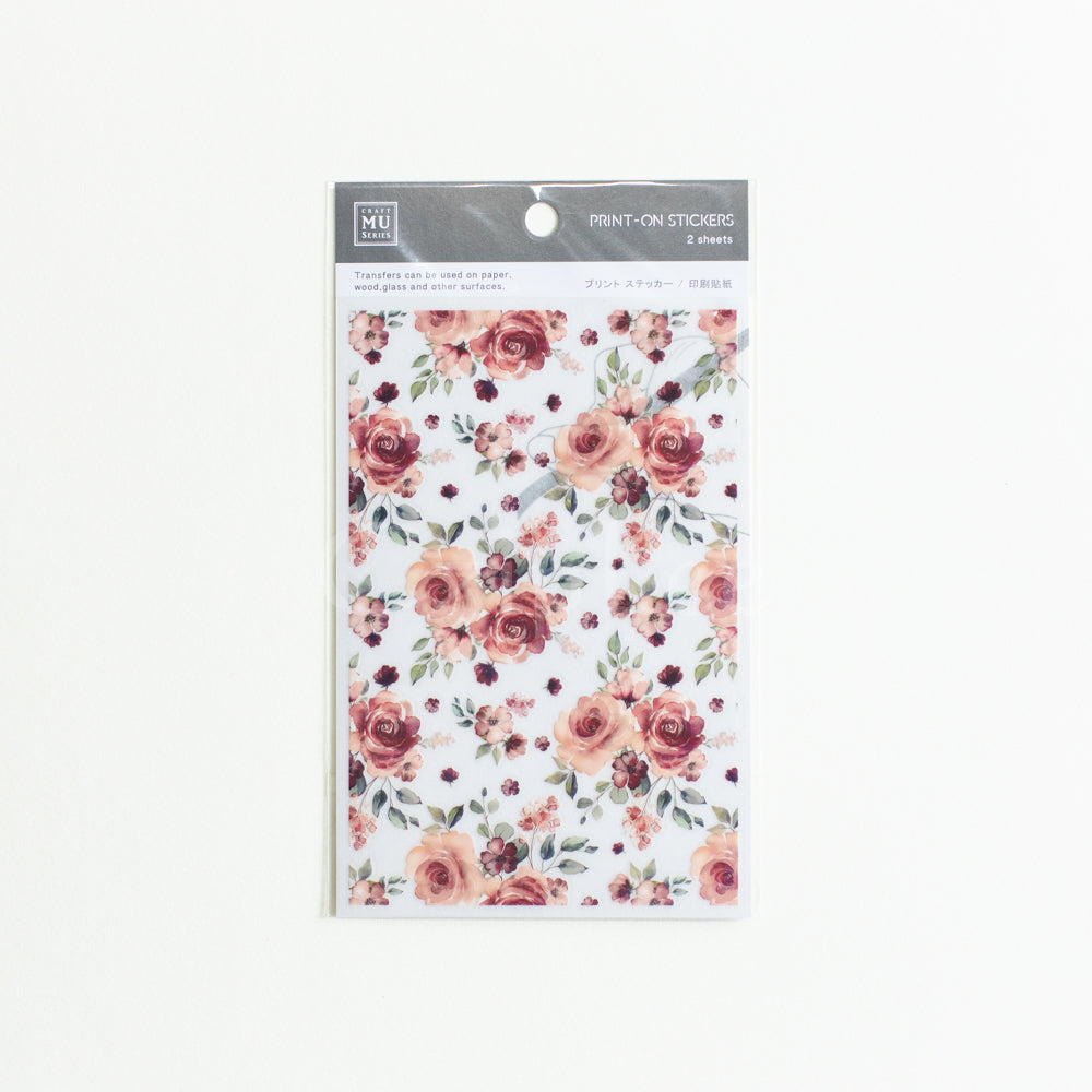 MU Print-On Sticker 2s 038-Dusty Red Roses