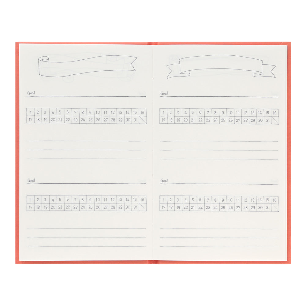 MIDORI Diary Habit Tracker Pink