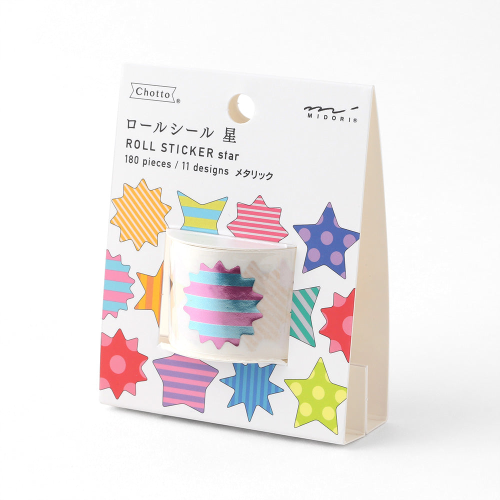 MIDORI Roll Sticker Star Metallic