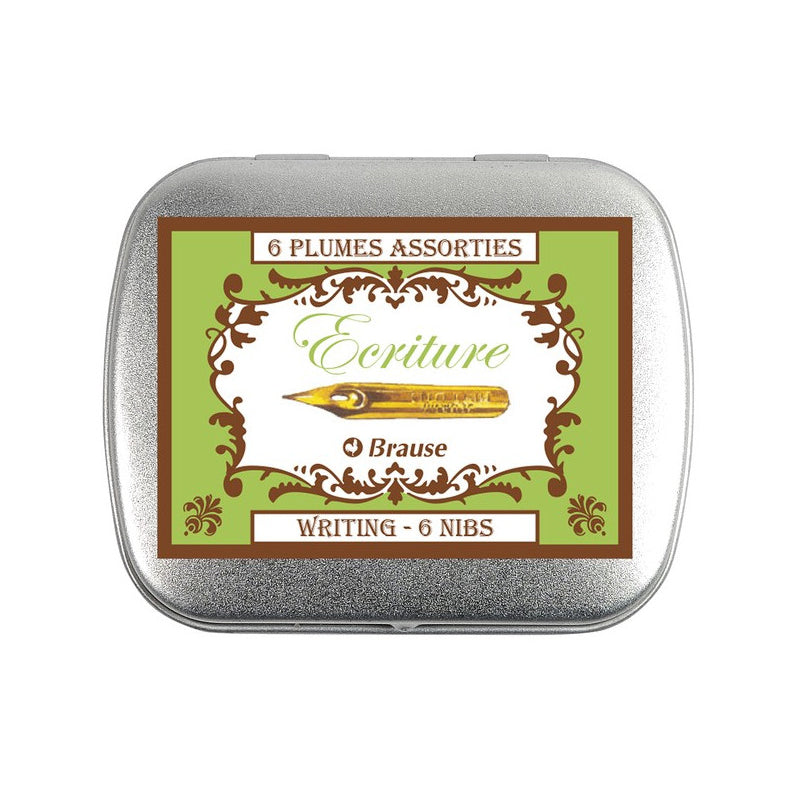 BRAUSE Metal Box of 6 Nibs - Writing